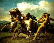 Theodore   Gericault heval arrete par des esclaves oil painting on canvas